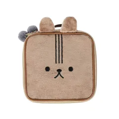 【新品】 Tumecos 化粧ポーチ 化粧バッグ ブラウン熊 化粧品 化粧道具 洗面用具 収納バッグ 多機能 小物入れ 収納ケース レディース用 大容量 旅行出張用 収納バッグ クラッチバッグ レディース スクエア ダブルジッパー ウサギの刺繍 スイート  0