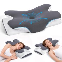 【TKランキング入り同款商品】Homsee 枕 首が痛くならない 人体工学デザイン 睡眠 まくら 低反発枕 よく 眠れる 安眠枕 高 横向き寝 快眠枕 pillow 立体構造 通気性 カバー洗濯可 母の日 父の日 プレゼントに ?ホワイトri