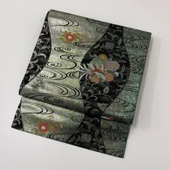 名古屋帯 唐織 流水 慶長三通錦 上品な織り出し 九寸 正絹 MA-4981