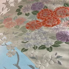 袋帯 唐織 華やかな花柄 織り出し 正絹 着物 MA-4836