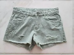 ZARA GIRLS ミント デニム ハーフパンツ (サイズ 9/10 140cm)