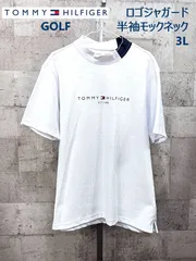 美品 トミーヒルフィガーゴルフ ロゴジャガード半袖モックネックシャツ 3L TOMMY HILFIGER GOLF