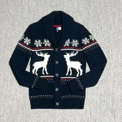 S H ＆ M divided ネイビー ノルディック ニット セーター カーディガン