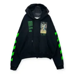2020 年 Off-White(オフホワイト) 黒 パスカル プリント フード Tシャツ
