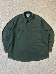 海外 XL Carhartt カーハート ツーポケット パッチ ウォーク シャツ カーキ