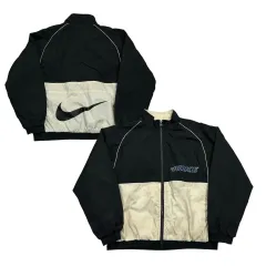 90s NIKE 白 オレオ ビックロゴ ウィンドブレーカー L