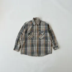 USA製 80s ファイブブラザー ヘビーネルシャツ L ブラウン×グレー 好配色