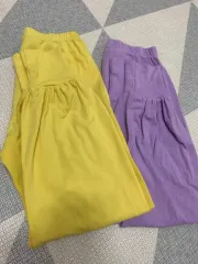 モア・ザン・ア・リング バギーパンツ 110/116 イエロー パープル 2枚