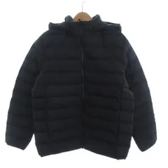 ユニクロ UNIQLO 美品 PUFFTECH パフテックウォッシャブルパーカ ジャケット フルジップ フーディ 黒 ブラック 160cm