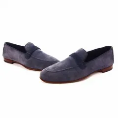 ランバン LANVIN スエード ローファー ドレスシューズ 靴 25㎝ ブルー 青のサムネイル