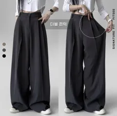 매아 丸のまま ワイド ダブル ピンタック 四季 スラックス ショート S エイブリー