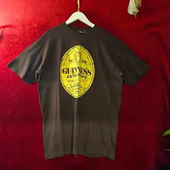 ギネス(GUINNES) ブラウン ヴィンテージプリンティング オーバーサイズフィット Tシャツ