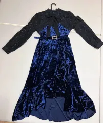 ベロア レース ロング ワンピース