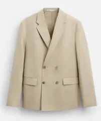 ZARA ZARA(ザラ) ダブル ブレスト リネン ブレザー ジャケット