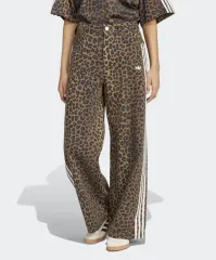 30 アディダス アニマル プリント レオパード ブラウン デニム