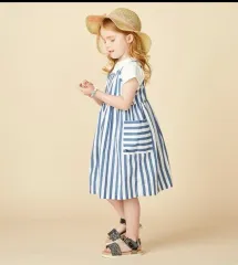 新品 130 ブルードッグ ストライプ キャミソール ワンピース