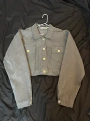 グレー クロップド ジャケット