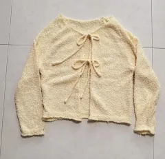 レディース ブークレ ニットカーディガン 77