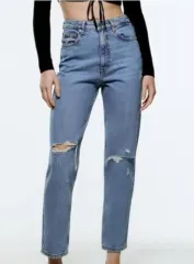 ZARA(ザラ) ハイウエスト ダメージ デニム パンツ 26 サイズ