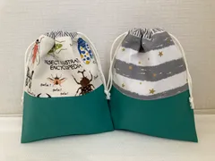 No.65 巾着　袋　コップ袋　給食袋　Mサイズ