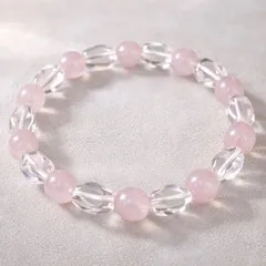 ローズクォーツ × 水晶 天然石ブレスレット｜Breezeシリーズ｜