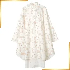 【新品】 [Wpc.] レインポンチョ ハナプリント ベージュ レディース レインコート リュックを背負ったままでもOK アウターの上から羽織れる アウトドア レジャー フェス おしゃれ 可愛い 女性 通勤 通学 R003-9148-201 0
