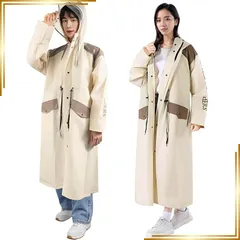 【新品】 [Xrkuu] レインコート レインポンチョ メンズ レディース バイク用 雨具 リュック対応 ロング丈 ポケット 反射テープ 二重透明レインバイザー付き 袖口ゴム 防風防水 軽量 EVA撥水加工 自転車用 アウトドア 通勤 通学 梅雨対策 台風 1