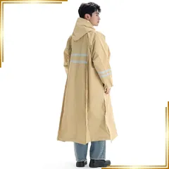 【新品】 [JOYICAR] レインコート 自転車 レインコート レディース メンズ リュック対応 軽量 快適 カッパ ポンチョ ポケット付き 2重防水 撥水 防風 ゴム袖口 レインウェア バイク 通勤 通学 (JP, アルファベット, 5xs, ベージュ 1