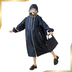 【新品】 こども用レインコート キッズ カッパ ランドセル 男の子 女の子 レインポンチョ 子供 雨具 雨合羽 大きいツバ 防水 速乾 夜間反射 収納袋付き レイングッズ 梅雨 豪雨 自転車 通学 キャンプ アウトドア ネイビー 3XLサイズ 1