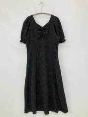 ワンピース ONE-SIZE ブラック 花柄・ボタニカル柄 半袖 ひざ丈 フレア