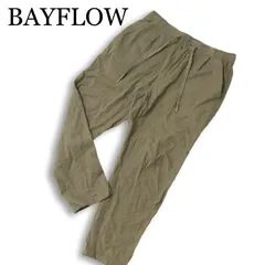 23SS★ BAYFLOW ベイフロー 春夏 麻 リネン混★ イージー テーパード パンツ Sz.2 メンズ カーキ