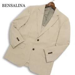 BENSALINA ベンサリナ 春夏 背抜き ウインドウペン★ チェック テーラード ジャケット ブレザー Sz.S メンズ ベージュ