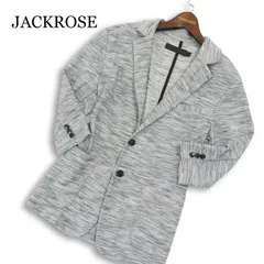 JACKROSE ジャックローズ 春夏★ 7分袖 メランジ アンコン テーラード ジャケット Sz.44 メンズ グレーのサムネイル