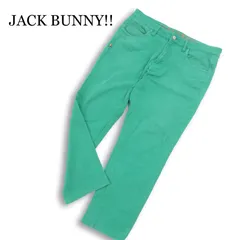 JACK BUNNY!! ジャックバニー パーリーゲイツ ゴルフ 通年 ロゴ★ 刺繍 ストレッチ スラックス パンツ Sz.4 メンズ 緑のサムネイル