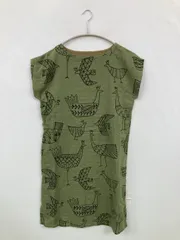 チュニック S-M グリーン コットン その他総柄 袖なし ひざ丈
