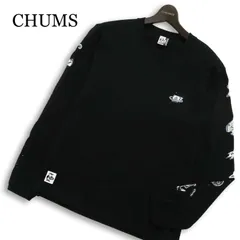 CHUMS チャムス 通年 スペース アドベンチャー ブラッシュド★ 長袖  カットソー ロンTシャツ Sz.M メンズ 黒 アウトドアのサムネイル