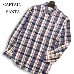 CAPTAIN SANTA キャプテンサンタ 通年 ロゴ刺繍★ 長袖 チェック ボタンダウン シャツ Sz.M メンズ