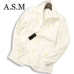未使用★ A.S.M アトリエサブ メン 通年 スリム コットン ジャケット Sz.50 メンズ 白  日本製 ASMのサムネイル
