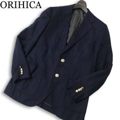ORIHICA オリヒカ 春夏★ REDA生地 背抜き 刻印 金ボタン テーラード ジャケット ブレザー 紺ブレ Sz.S メンズ ネイビー