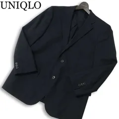 UNIQLO ユニクロ 春夏★ 背抜き ストレッチ ウール テーラード ジャケット Sz.M メンズ 紺 ネイビー
