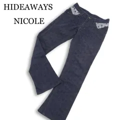 HIDEAWAYS NICOLE ハイダウェイ ニコル ダイヤ柄★ 総柄 ストレッチ シューカット デニム パンツ ジーンズ Sz.44　メンズ