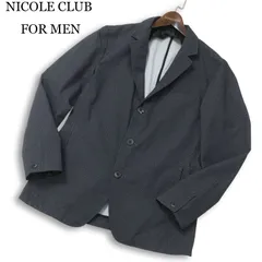 NICOLE CLUB FOR MEN ニコルクラブ フォーメン 春夏★ 背抜き コード ストライプ テーラード ジャケット Sz.48 メンズ 灰