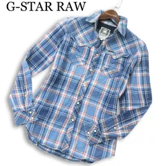 G-STAR RAW ジースター ロウ ARC 3D SHIRT L/S★ 長袖 ワーク インディゴ チェック シャツ Sz.S メンズ