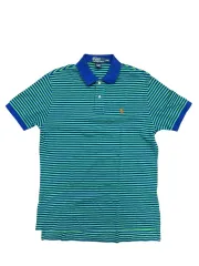 ポロ Ralph Lauren(ラルフローレン) ストライプ 緑 pk コットン 半袖Tシャツ MM