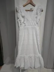 白 レース ノースリーブ ドレス (ボンディング)