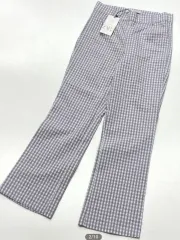 新品 ZARA(ザラ) ライトパープル ギンガムチェック ズボン