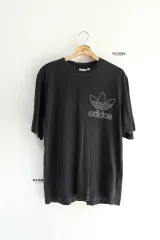 adidas(アディダス) ビッグロゴ 黒 ショートスリーブ Tシャツ L サイズ