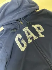 GAP ジップアップパーカー フード付き ネイビー M