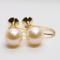 8.7mm極照り色艷の無傷AKOYA花珠❣️フックパールピアス♪『りんりん手作』 8.7mm極照り色艷の無傷AKOYA花珠❣️フックパールピアス♪『りんりん手