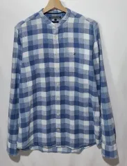 M （ 95 ） Tommy Hilfiger(トミーヒルフィガー) コットン/リネン スタンドカラー チェック シャツ